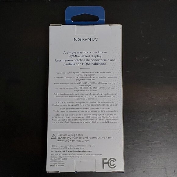 6' DisplayPort to HDMI Cable - Black | Insignia - Picture 5 of 9